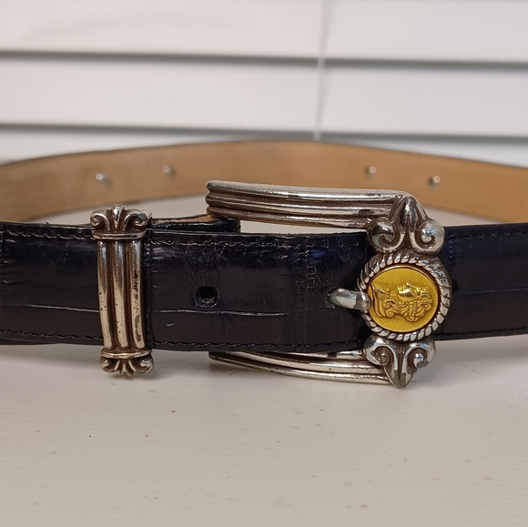 Brighton Museum Collection Brass Buckle Leather Belt - Picture 5 of 13